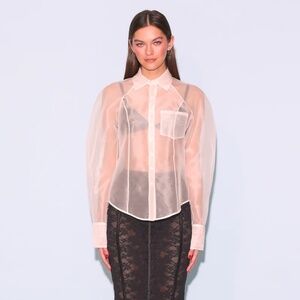 Fleur du Mal Silk Organza Button Down